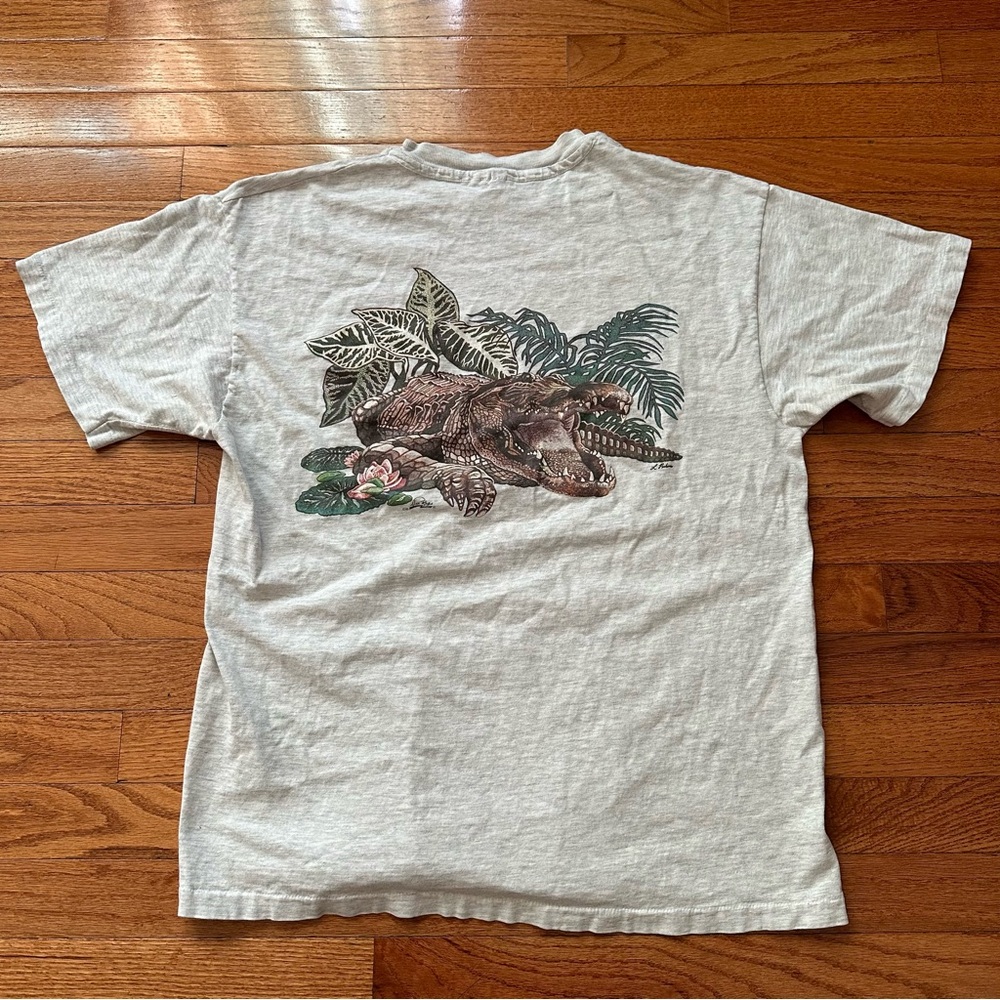 1990s Crocodile Everglades City, Florida Single Stitch Pocket Tee Size Large
